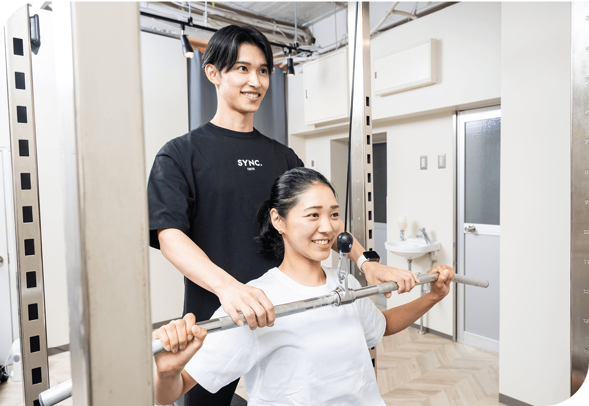 男性と女性のトレーニング画像